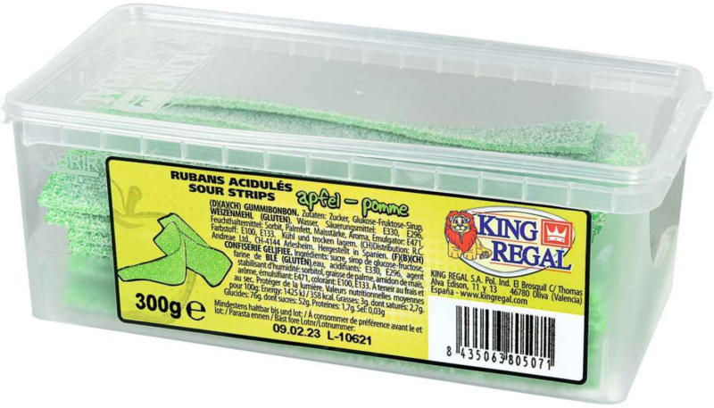 King Regal Mini Sour Strips Apfel 300 g -