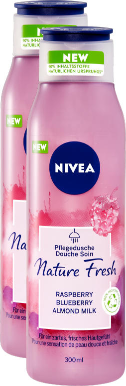 Nivea Nature Fresh Rasperry Blueberry Almond Milk , 2 x 300 ml