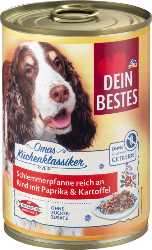 Dein Bestes Nassfutter für Hunde, Omas Küchenklassiker Schlemmerpfanne reich an Rind