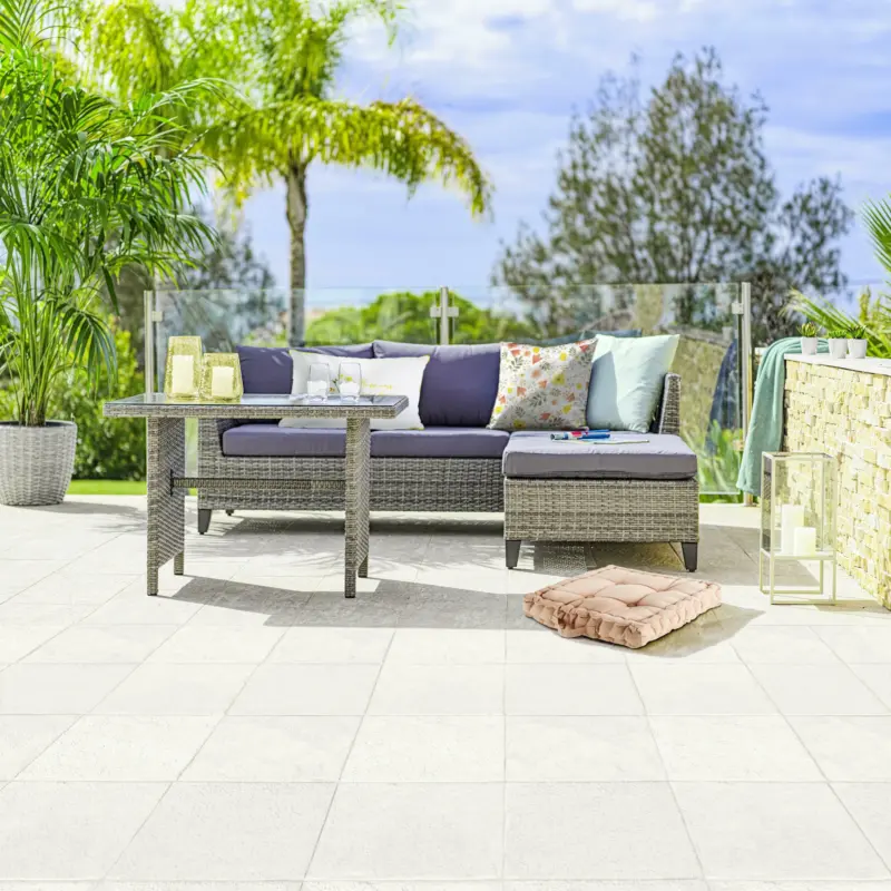 Loungegarnitur Neuseeland in Grau mit Kissen