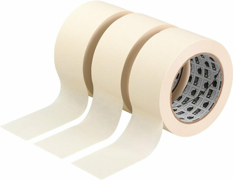 Flachkrepp Klebeband-Set Beige 3 x 50 m x 50 mm