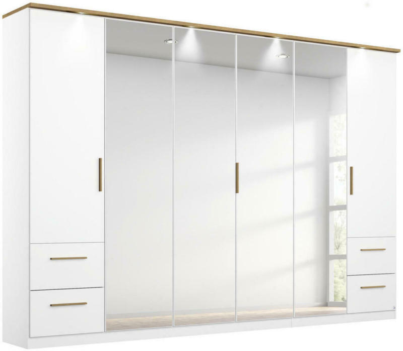 DrehtÃŒrenschrank in WeiÃ, Eichefarben