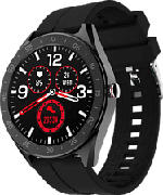 MediaMarkt LENOVO R1 - Smartwatch (Silikon / Stahl, Schwarz)