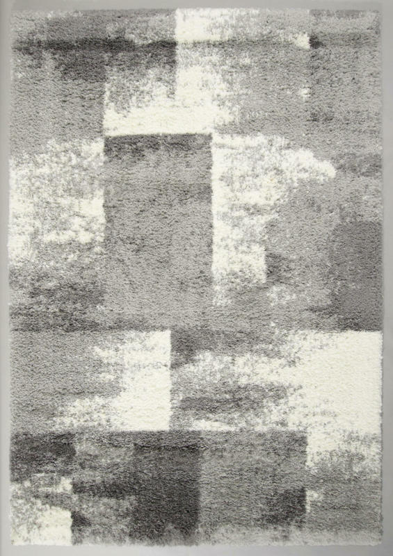 Hochflorteppich Quadrat in Grau/Weiß ca. 120x170cm