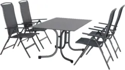 Gartentischgruppe 'Livorno' aus Aluminium, anthrazit
