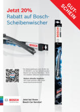 Bosch-Scheibenwischer Aktion: 20% Rabatt