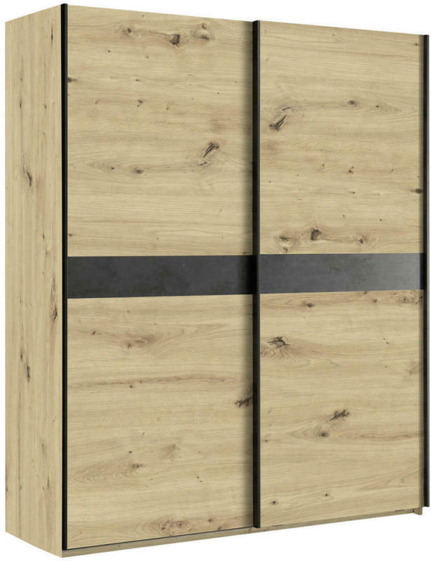 SchwebetÃŒrenschrank in Anthrazit, Eichefarben