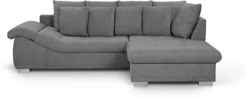 Wohnlandschaft in Textil Grau