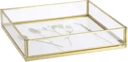 Dekotablett Gloria aus Eisen in Goldfarben