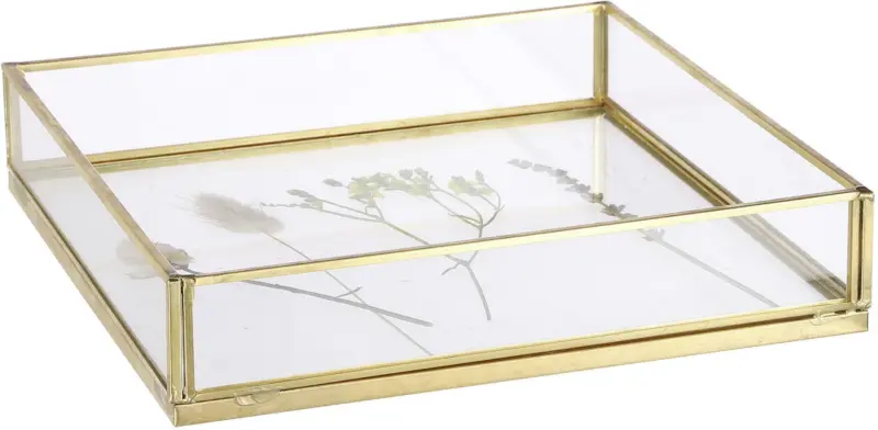 Dekotablett Gloria aus Eisen in Goldfarben