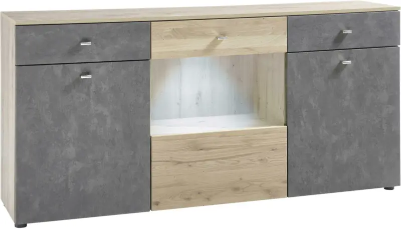 Sideboard 'Trend' , eiche, grau