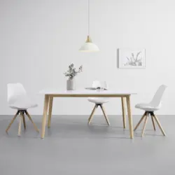 Esstisch 'Harry', ca. 160x90 cm, weiß/eichefarben