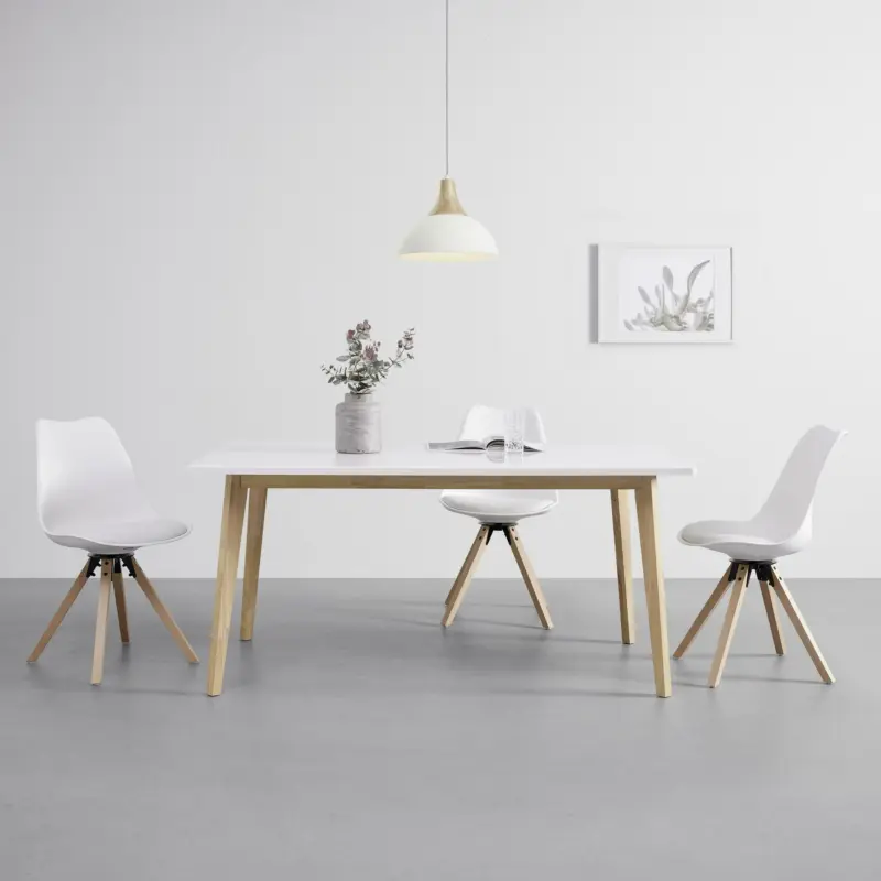 Esstisch 'Harry', ca. 160x90 cm, weiß/eichefarben