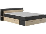 Bett SEATTLE 140x200cm Dekor schwarz