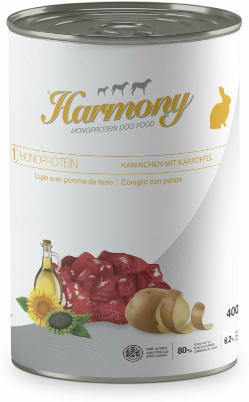 Harmony Dog Monoprotein Kaninchen & Kartoffel 6x400g