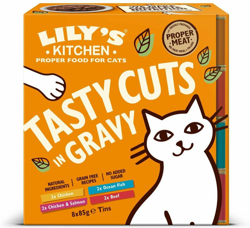 Lily's Kitchen Nourriture humide pour chats Tasty Cuts in Gravy Viande & Poisson 8x85g