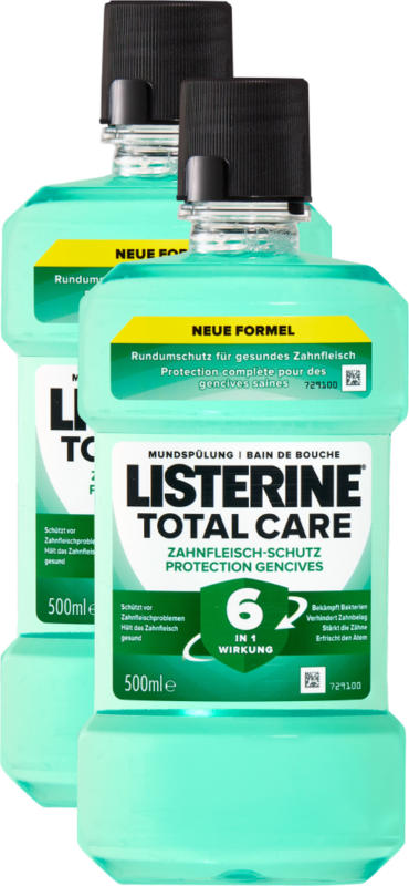 Listerine Mundspülung, Zahn- & Zahnfleischschutz, 2 x 500 ml