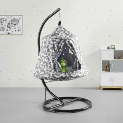 Hängesessel für Kinder 'Maya' in Grau/Weiß inkl. Kissen