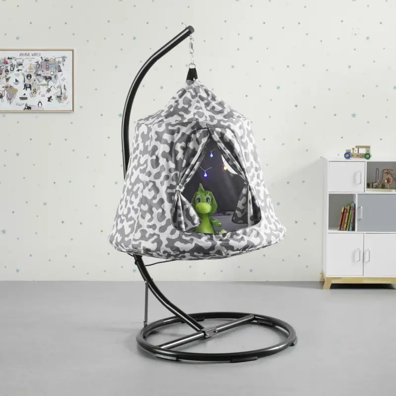 Hängesessel für Kinder 'Maya' in Grau/Weiß inkl. Kissen