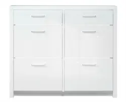 Schuhschrank in Weiß Hochglanz