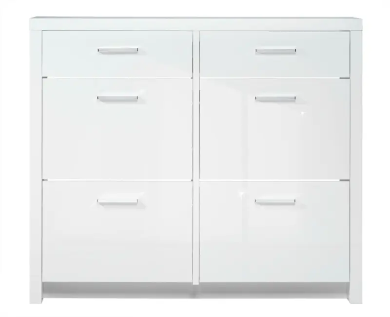 Schuhschrank in Weiß Hochglanz