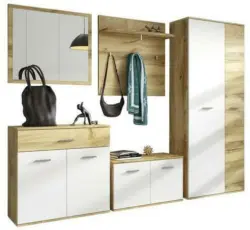 Garderobe 'Irys' , eiche, weiß