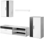 mömax Wohnwand 'Berno' , weiß, schwarz