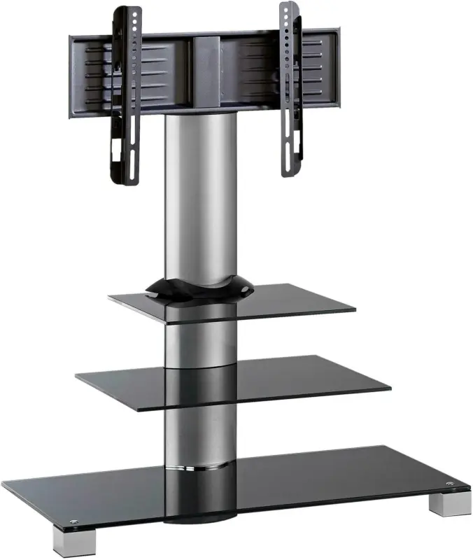 TV-Rack in Schwarz/Alufarbe 'Amalo Mini B:100 CM'
