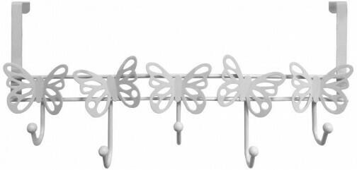 Garderobenleiste Butterfly weiß 5 Haken