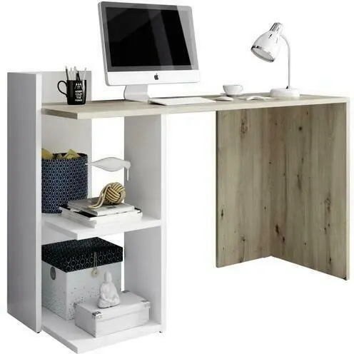 Schreibtisch 'Paco' , ca 120x51,6 cm, weiß,eiche