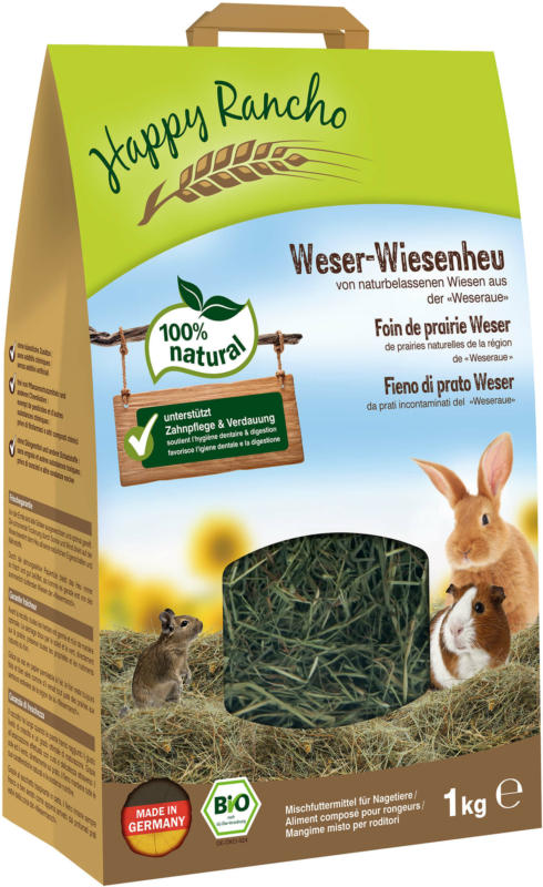 Happy Rancho Foin de prairie Weser Nature 1kg
