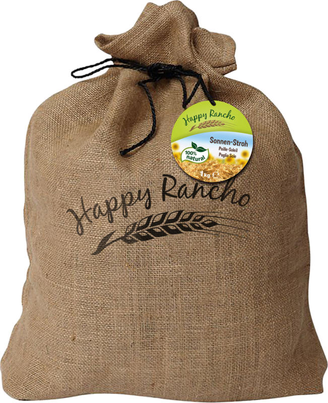 Happy Rancho Sonnenstroh im Jutebeutel 1kg
