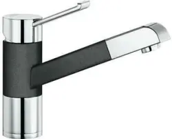 Küchenarmatur Zenos in Edelstahlfarben/Schwarz