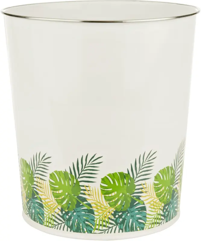 Übertopf Eden in Weiß mit Blättern
