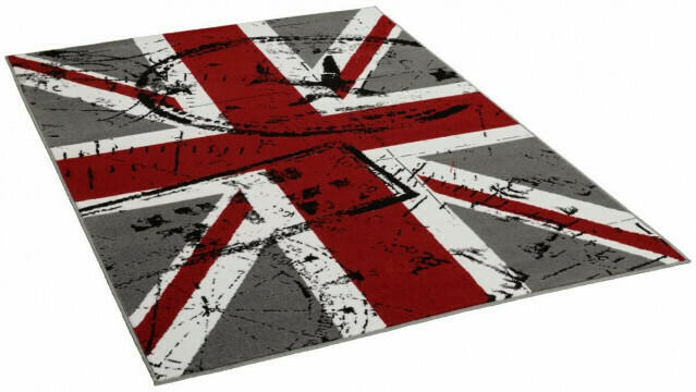 Teppich Union Jack ca. 133 x 190 cm grau