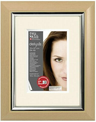 Bilderrahmen Kunststoff ca. 15x21cm Buche metallic-silber