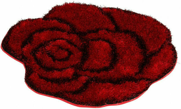Teppich 3D Rose ca. 80 cm rund rot