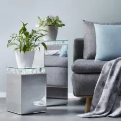 Blumensäule Crystal in Silberfarben