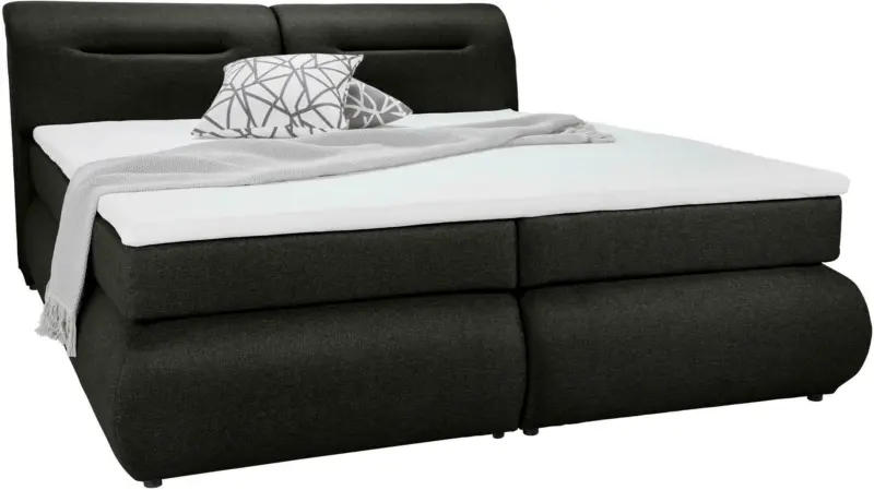 Boxspringbett in Dunkelgrau ca. 160x200cm