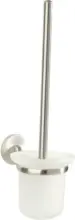 mömax WC-Bürstengarnitur Weiß/Edelstahlfarben