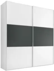 Schwebetürenschrank Includo B:188cm Weiß/ Vulkan Dekor