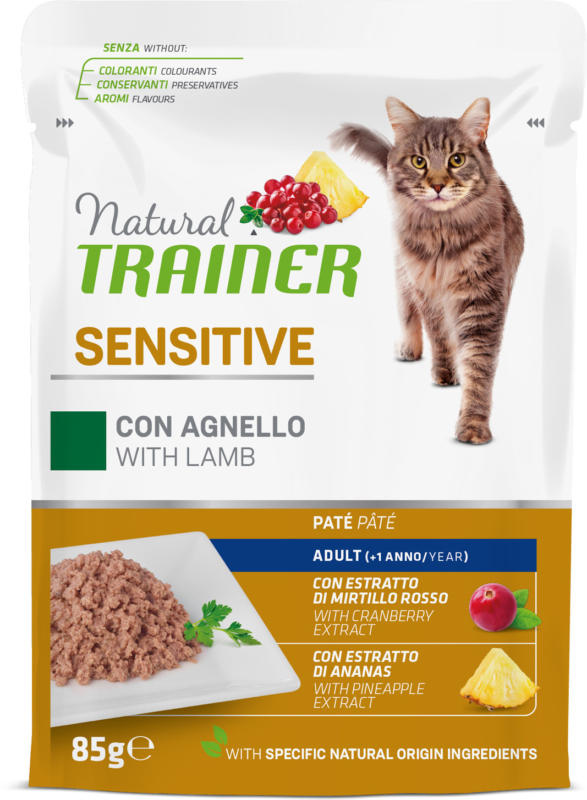 Trainer Natural Nourriture humide Sensitive Agneau 85g sachet