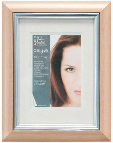 Bilderrahmen Kunststoff ca. 13x18cm Buche metallic-silber