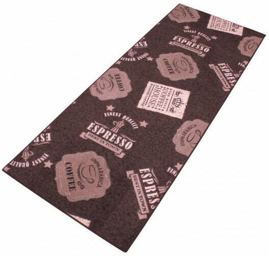 Küchenläufer Coffee patterns ca. 67 x 180 cm braun