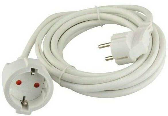 Schuko-Verlängerung H05VV-F 3G 1,5 qmm 3 m weiß