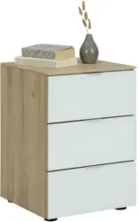 Nachtk&auml;stchen in Wei&szlig;/Eichefarben