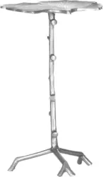 Beistelltisch aus Metall in Alufarben