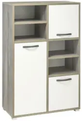 Highboard in Braun/Grau/ Weiss 'Moon'