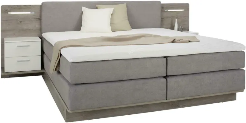 Bett in Hellgrau ca. 180x200cm