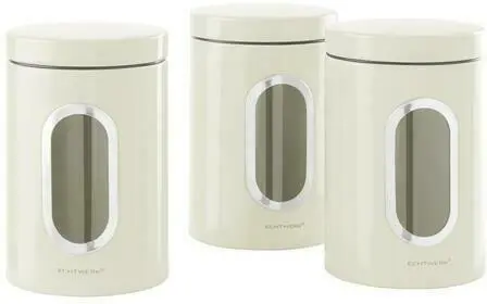 Vorratsdosenset in Cremefarben, 3-teilig